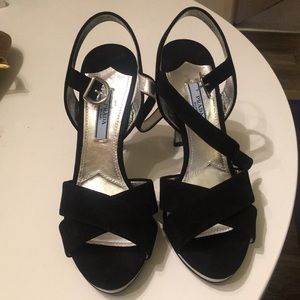 Black Suede Prada Sandals- Size 37